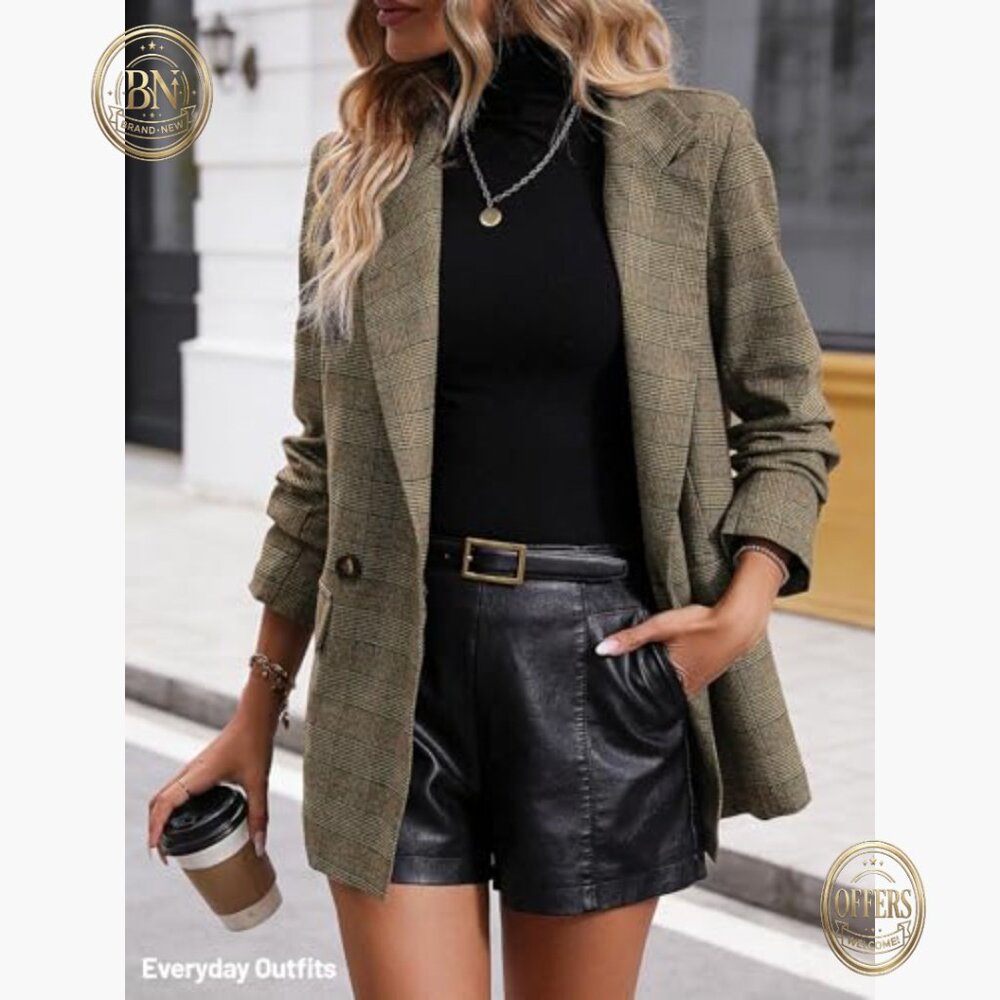 Lightweight Polyester Blend Blazer Fully Lined Bu… - image 2